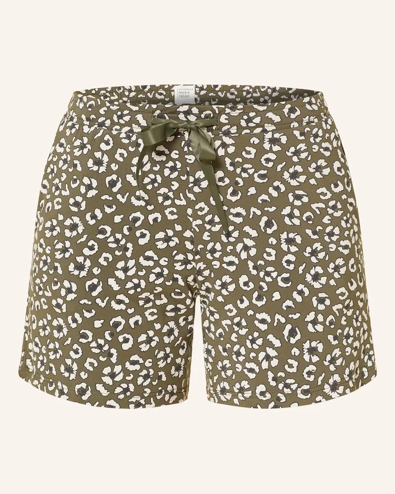 Schiesser Schlafshorts Mix+Relax gruen Oliv