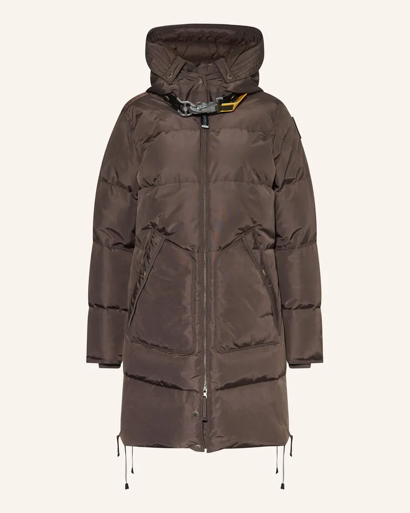 Parajumpers Daunenmantel LONG BEAR mit abnehmbarer Kapuze Dunkelbraun