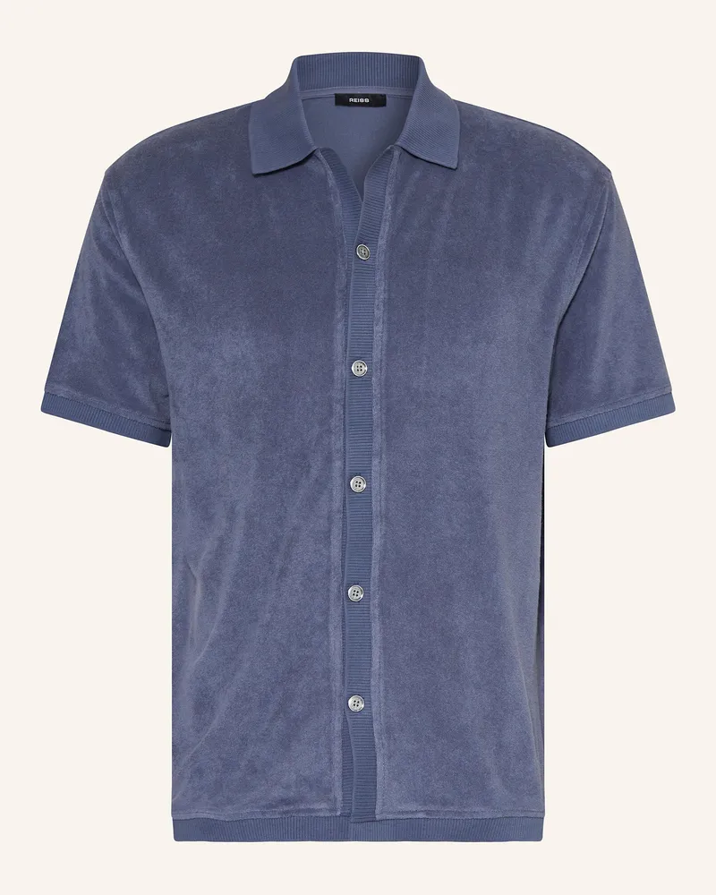 Reiss Kurzarm-Hemd EDEN Regular Fit aus Frottee Dunkelblau