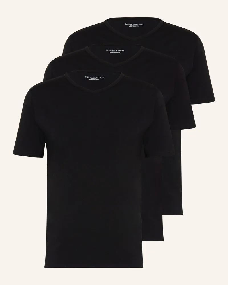 Tommy Hilfiger 3er-Pack V-Shirts Schwarz