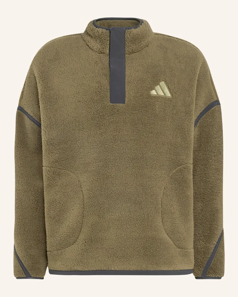 adidas Fleece-Troyer Multi Essential gruen Oliv