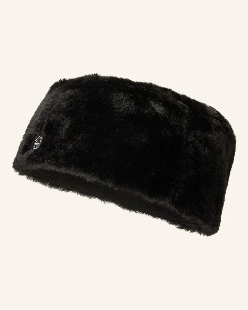 Kangol Kunstpelz-Mütze Faux Fur Topper schwarz Schwarz