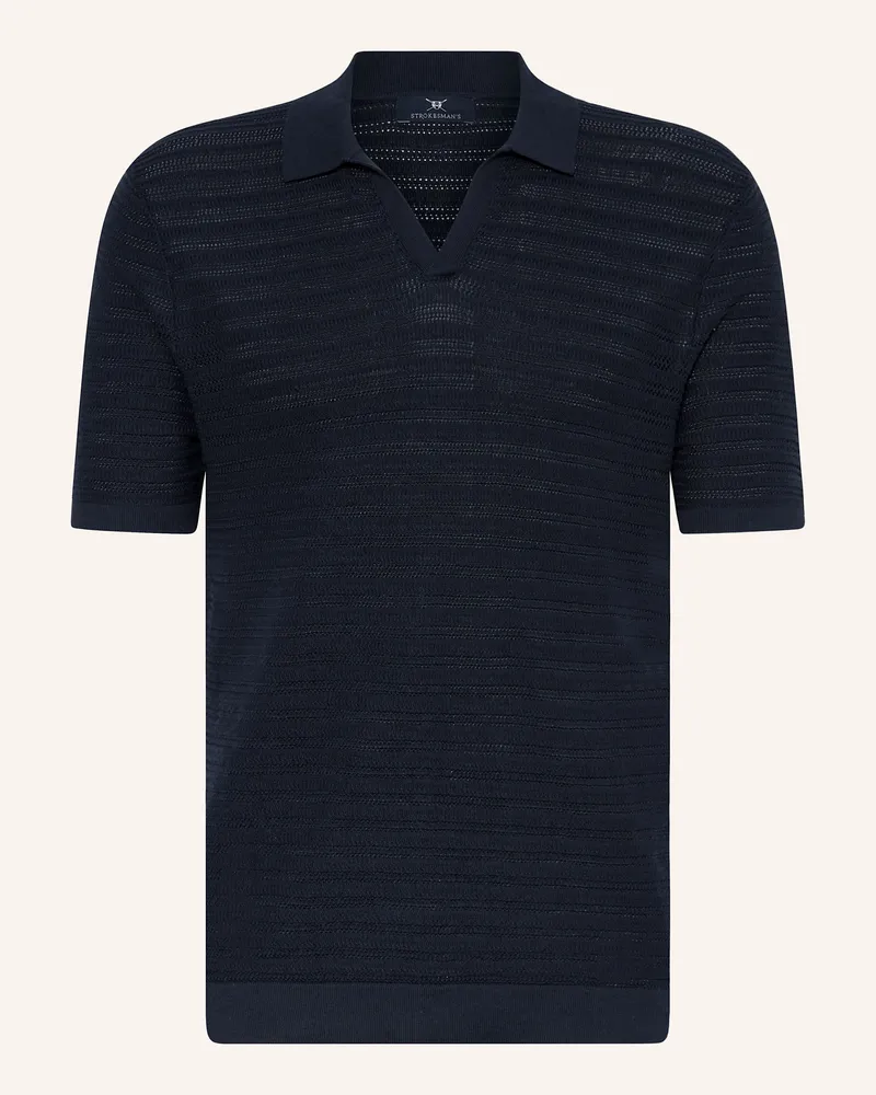 Strokesman's Strick-Poloshirt Dunkelblau