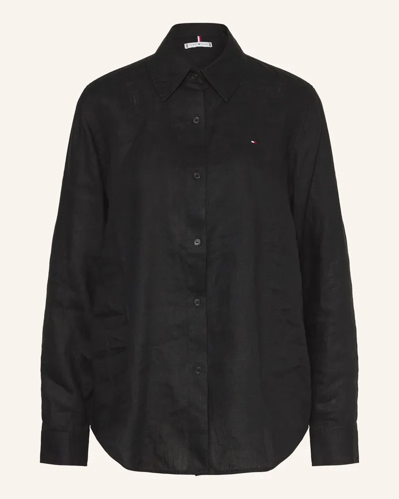 Tommy Hilfiger Hemdbluse Aus Leinen schwarz Schwarz
