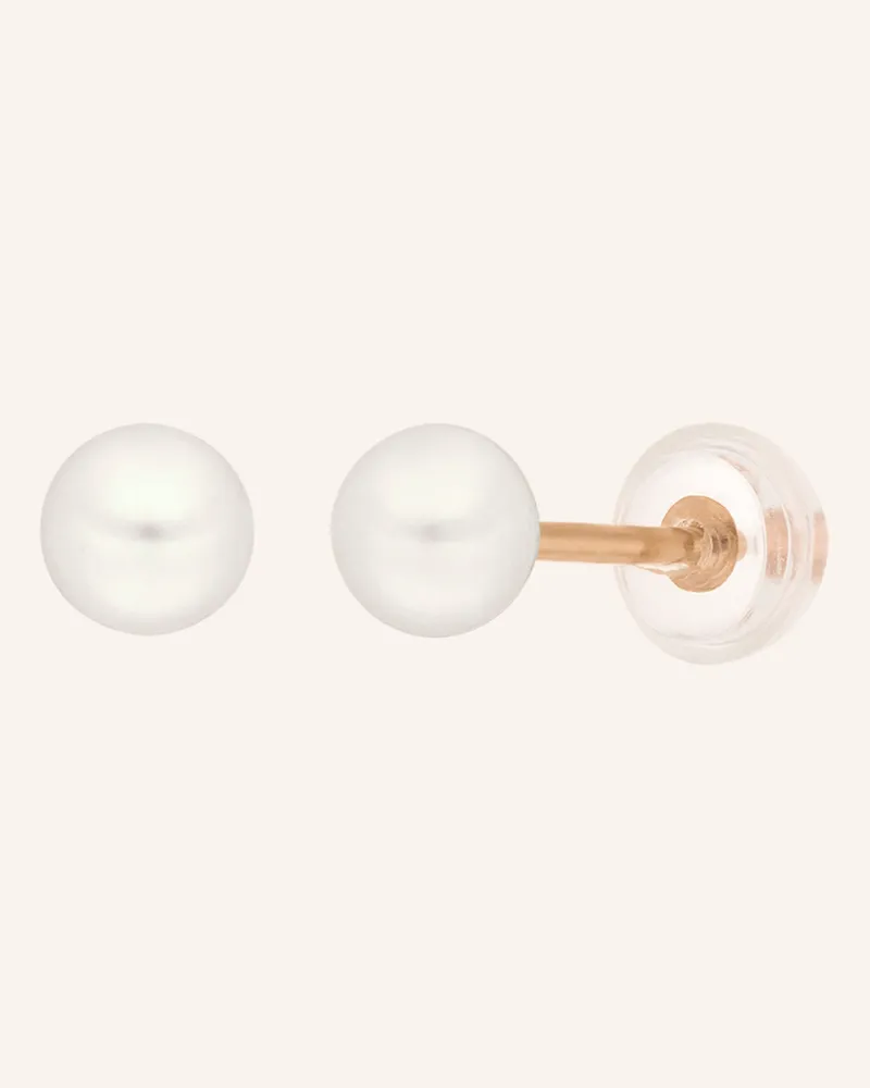 Leaf Ohrstecker Perle 4 Mm Aus 14 Karat Rosegold rosegold Roségold