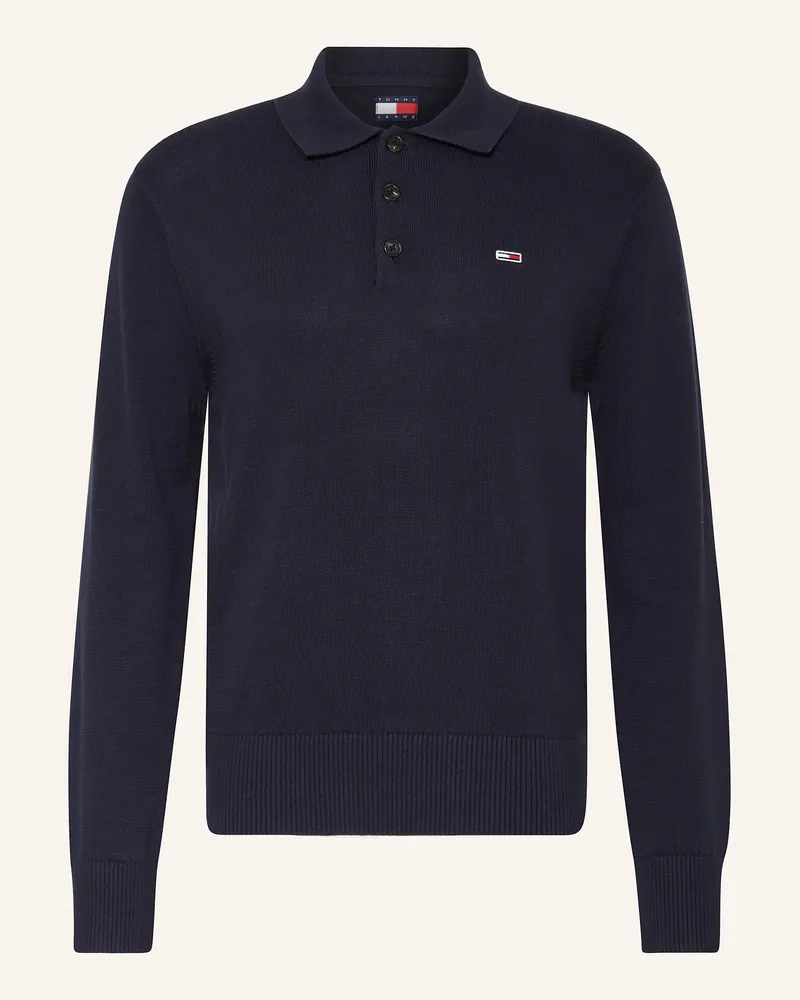 Tommy Hilfiger Strick-Poloshirt blau Dunkelblau