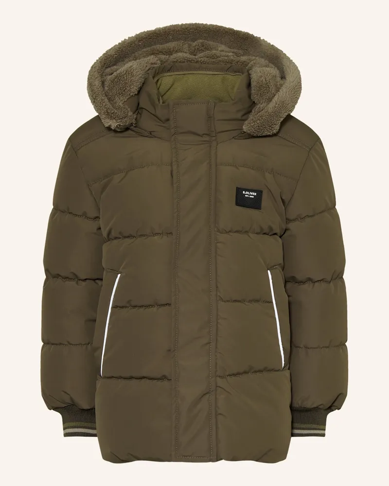 S.Oliver Steppjacke mit abnehmbarer Kapuze Grün