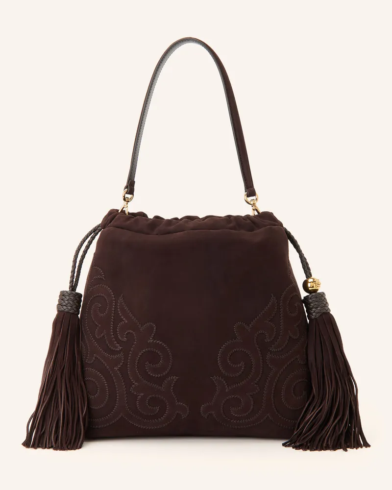 Etro Beuteltasche braun Dunkelbraun