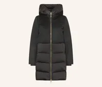Daunenmantel BALLON X im Materialmix mit abnehmbarer Kapuze