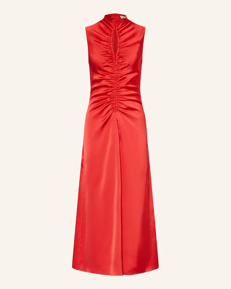 Sandro Satinkleid mit Cut-out Rot