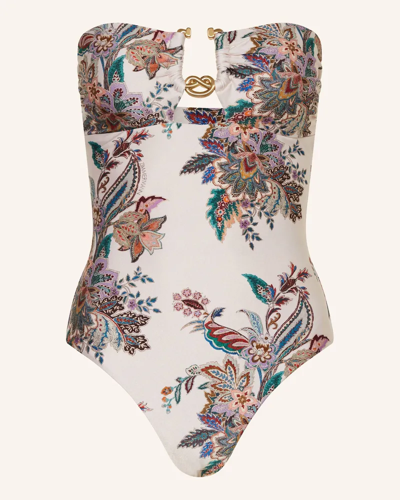 Zimmermann Bandeau-Badeanzug Rhiannon rosa Creme