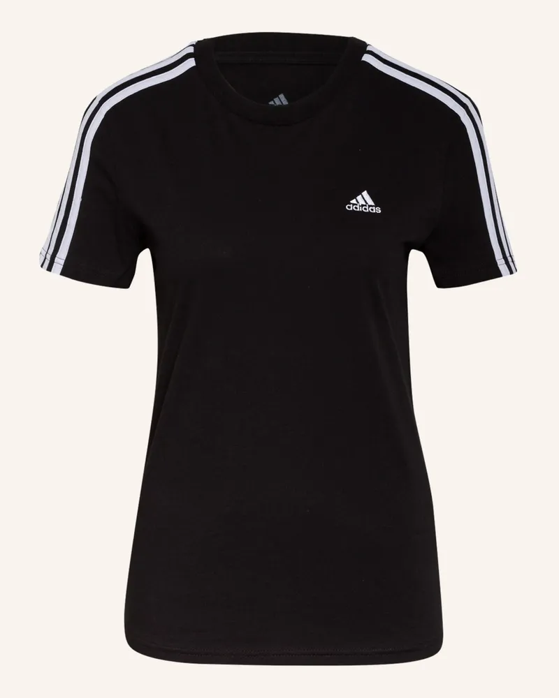 adidas T-Shirt ESSENTIALS SLIM 3-STRIPES Schwarz