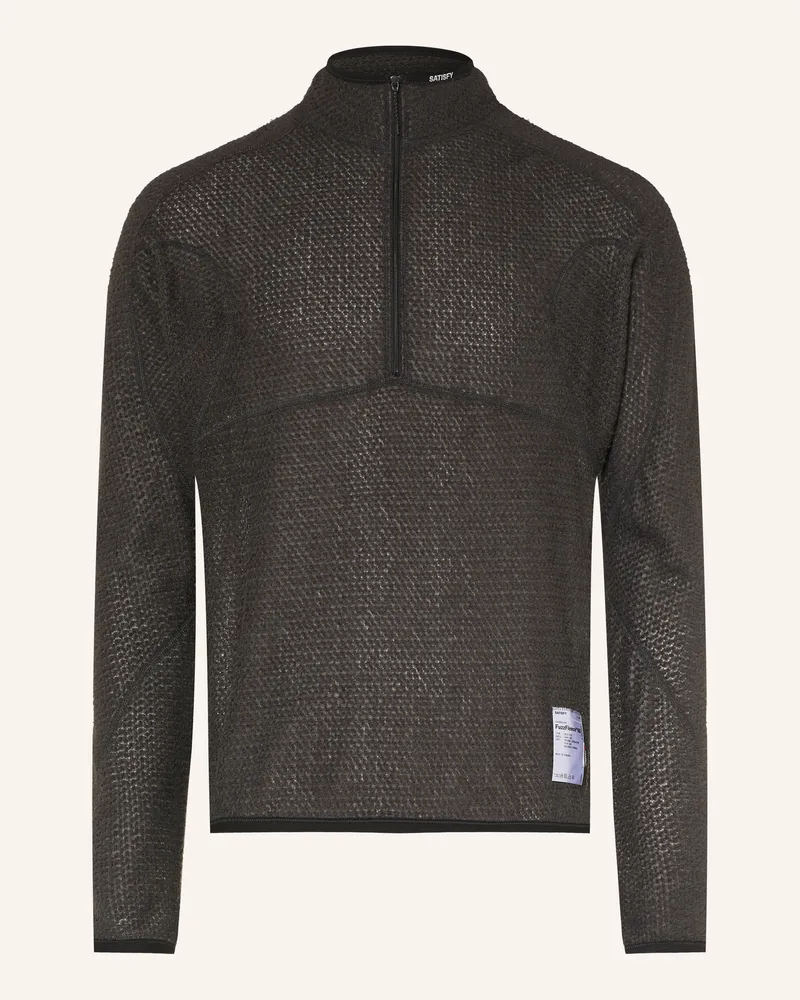 Satisfy Fleece-Troyer Fuzzfleece™ Ad schwarz Dunkelbraun
