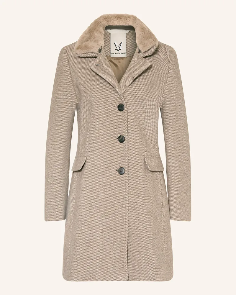 Fuchs Schmitt Wollmantel mit abnehmbarem Kunstfell Beige
