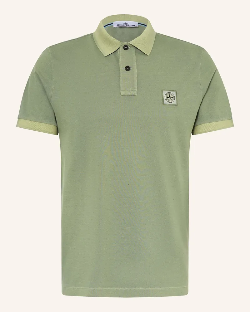 Stone Island Piqué-Poloshirt Slim Fit Hellgrün
