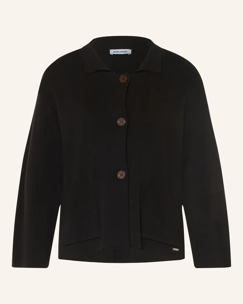 More & More Strickjacke Mit 3/4-Arm schwarz Schwarz