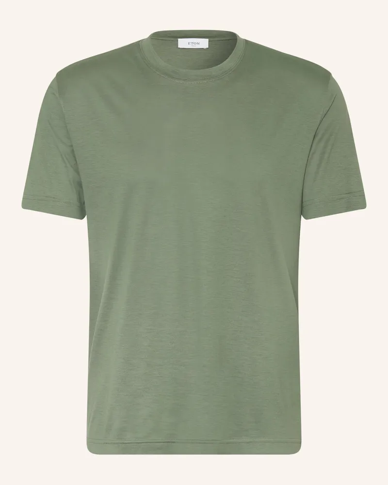 Eton T-Shirt Mit Seide gruen Hellgrün