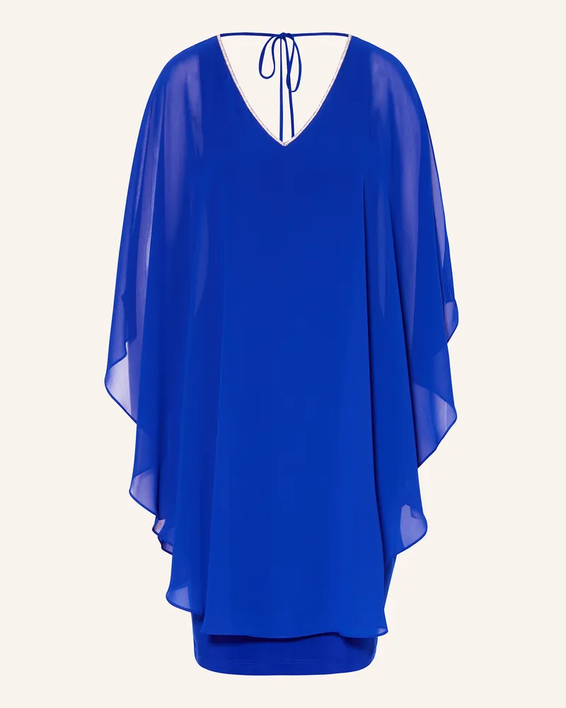 Joseph Ribkoff Cocktailkleid im Materialmix mit Schmucksteinen Blau