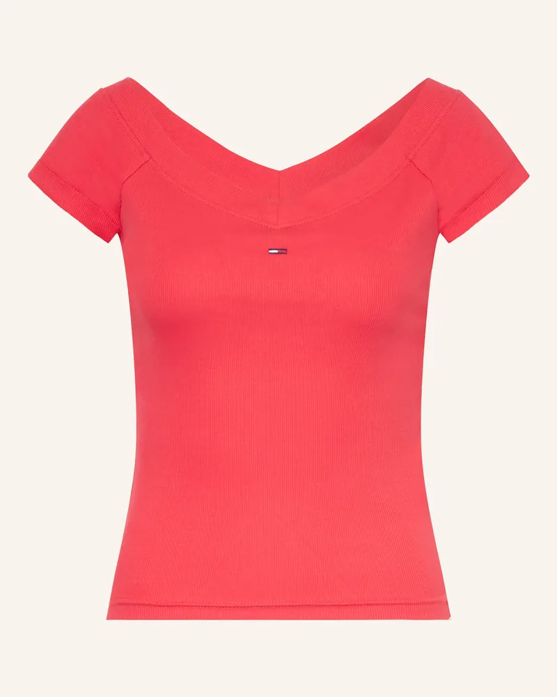 Tommy Hilfiger Off-Shoulder-Shirt rot Rot