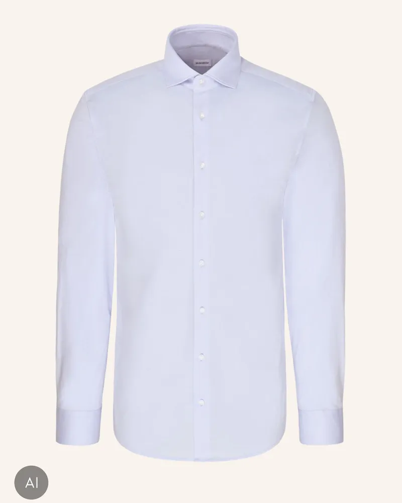 Seidensticker Jerseyhemd Slim Fit blau Hellblau