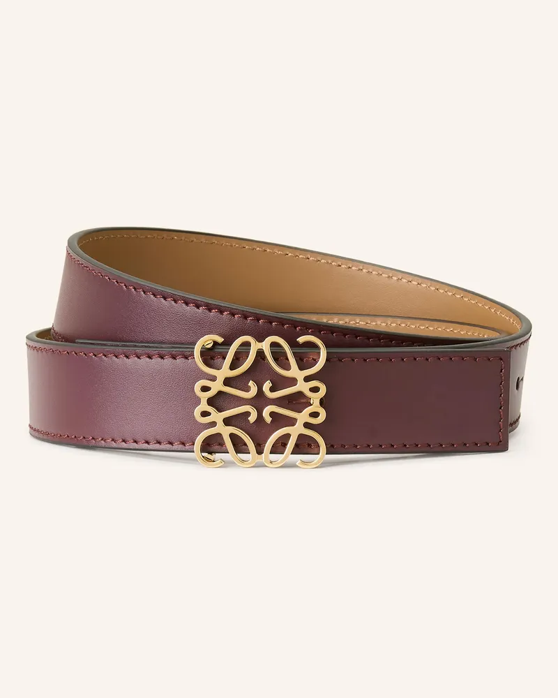 Loewe Ledergürtel ANAGRAM Dunkelrot