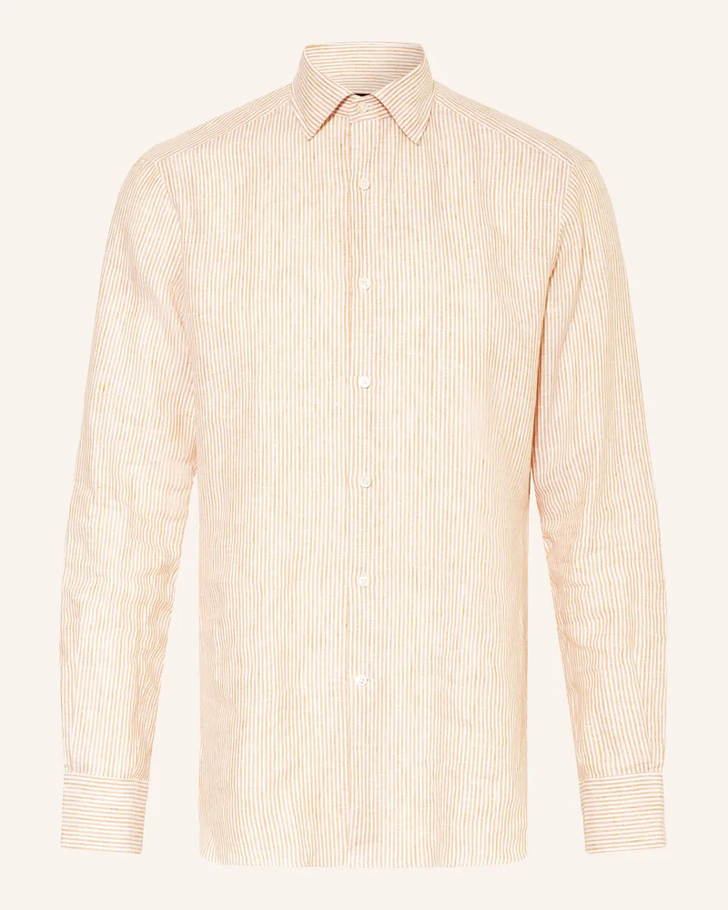 Ermenegildo Zegna Leinenhemd Regular Fit Weiss