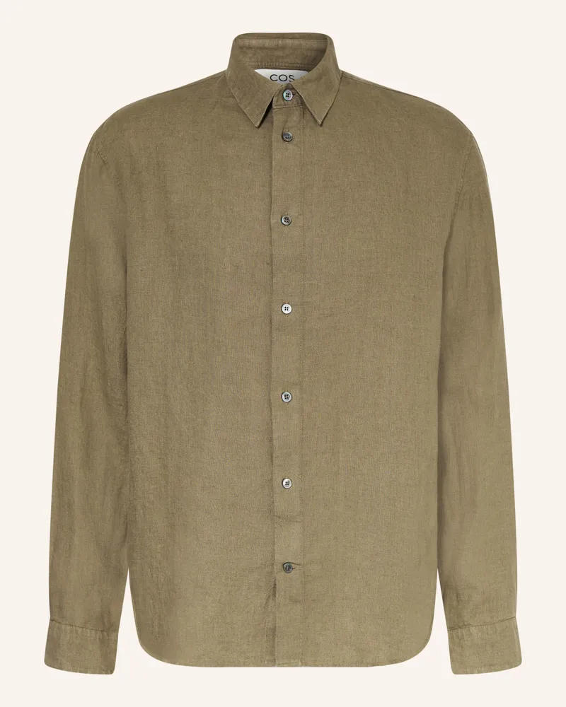 COS Leinenhemd Relaxed Fit gruen Khaki