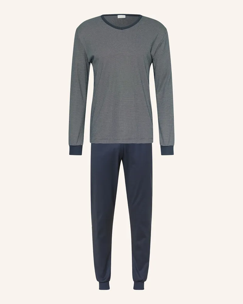 Mey Schlafanzug Serie Bennison blau Dunkelblau