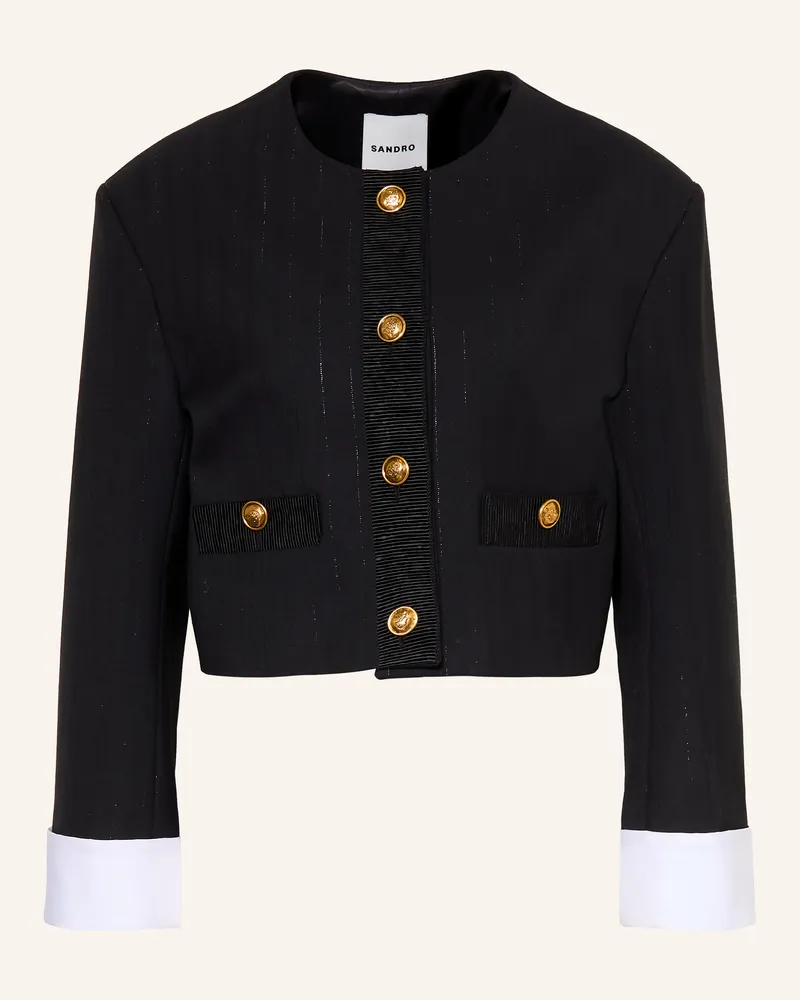 Sandro Blazer Mit Glitzergarn schwarz Schwarz