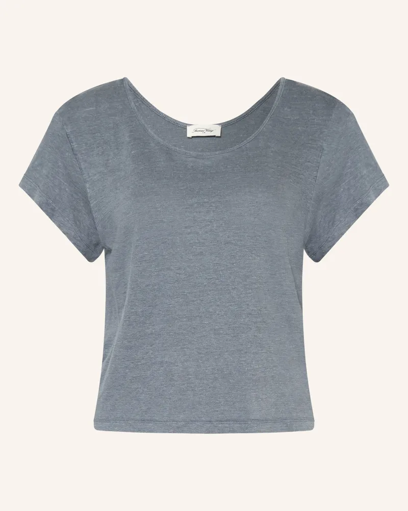 American Vintage T-Shirt Dualy Aus Leinen blau Blaugrau