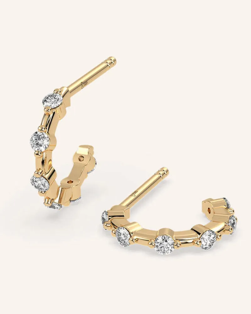 VEYNOU Creolen Mini Daisy Aus 14 Karat Gelbgold Und 0,25ct. Lab-Grown Diamanten gold Gold