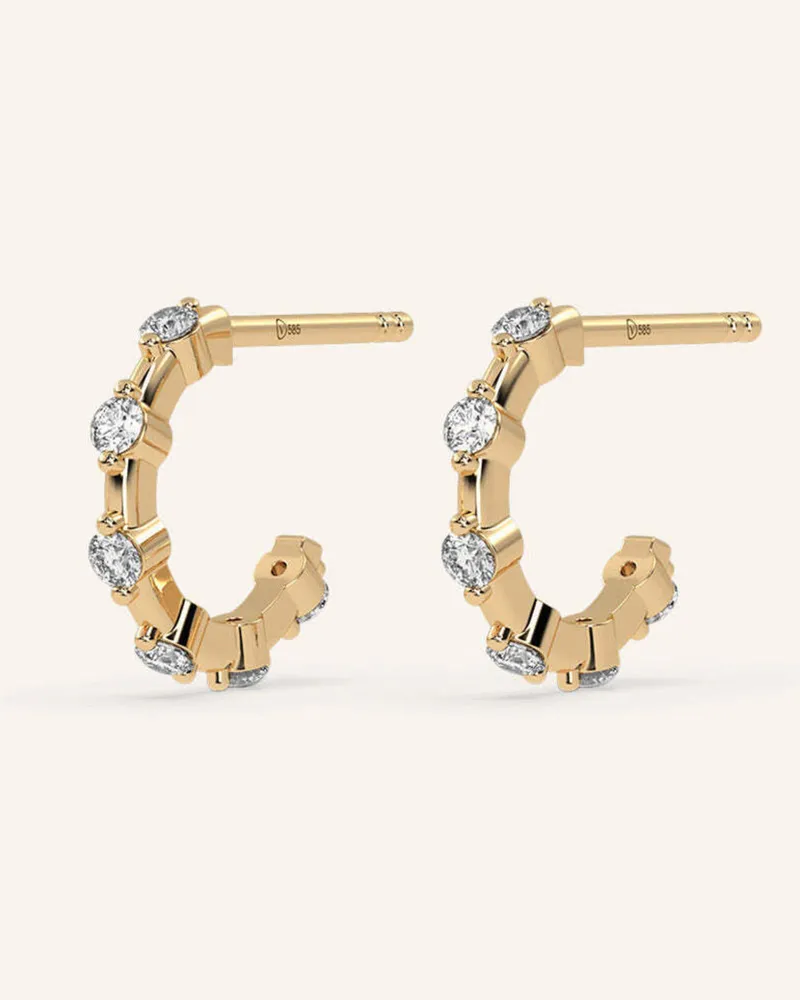 VEYNOU Creolen Mini Daisy Aus 14 Karat Gelbgold Und 0,25ct. Lab-Grown Diamanten gold Gold