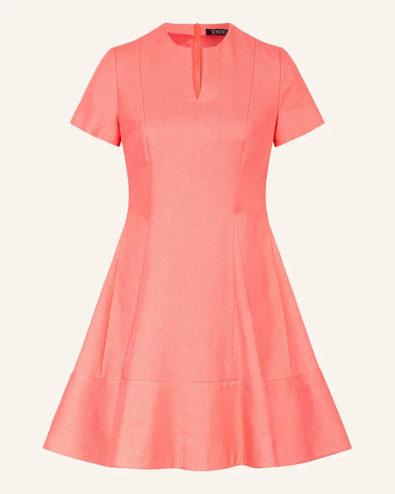 SLY 010 Kleid TRACY mit Leinen Hellrot