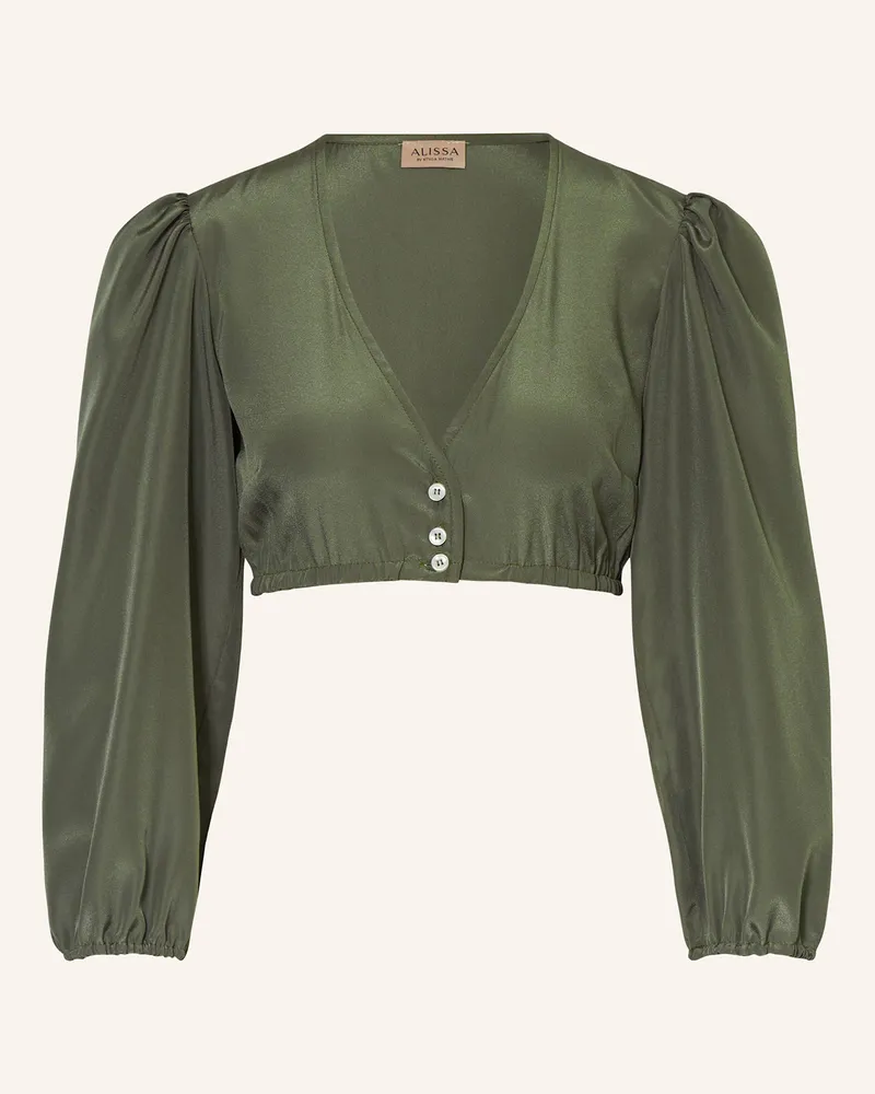 KINGA MATHE Dirndlbluse LEA mit 3/4-Arm Oliv