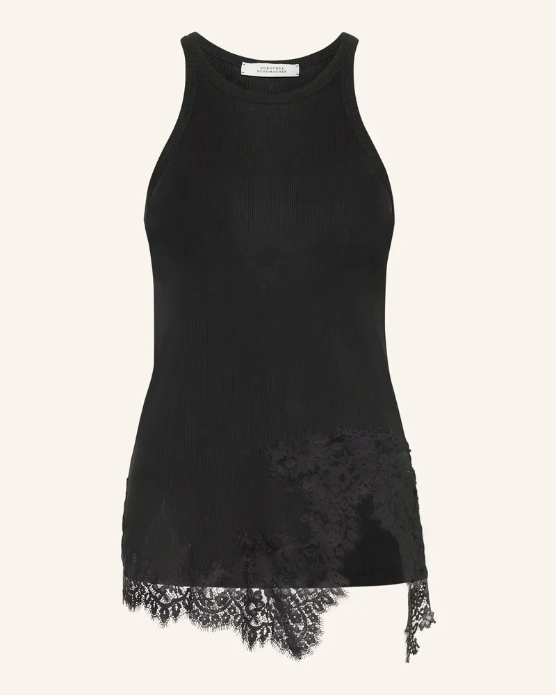 Dorothee Schumacher Top Pure Sleekness Mit Spitze schwarz Schwarz