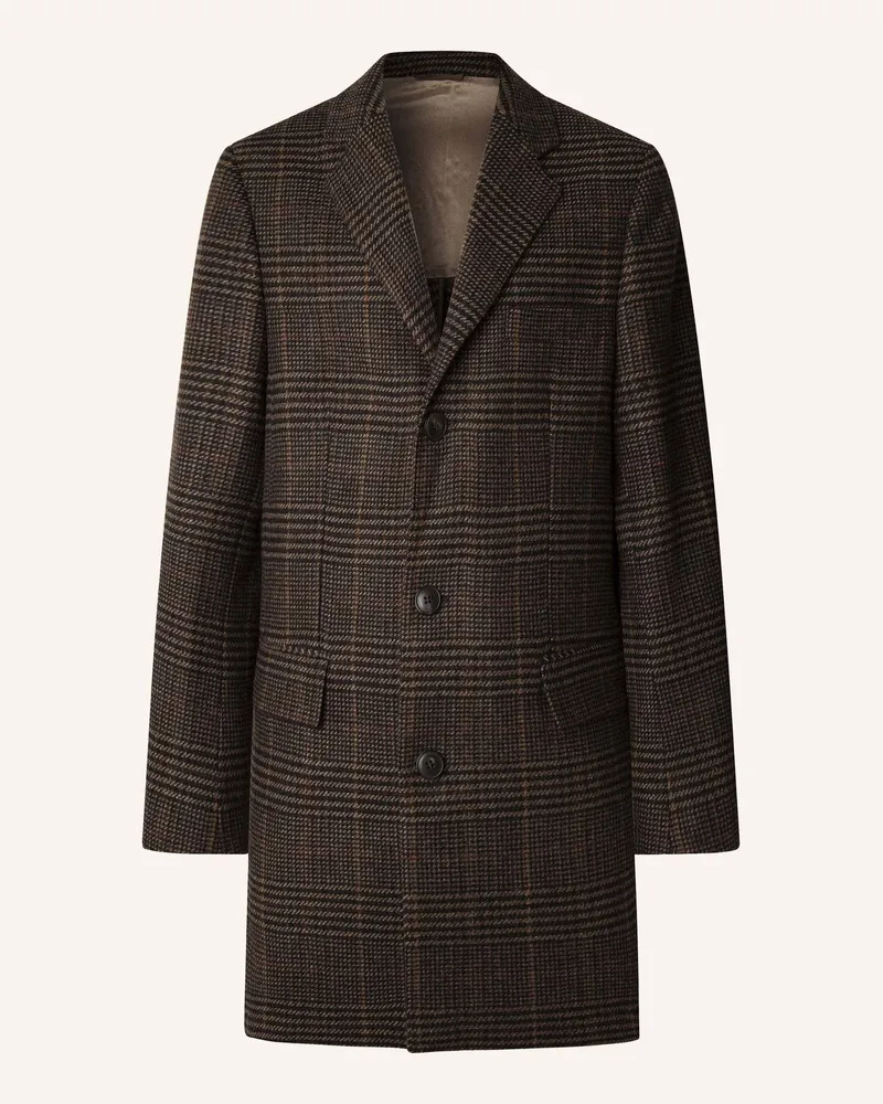 Hackett Stehkragenmantel COUNTRY CHECK COAT Braun