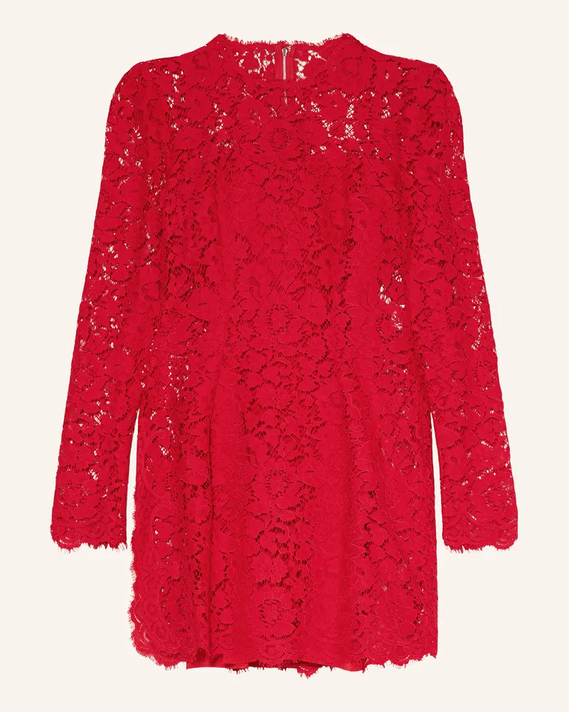Dolce & Gabbana Etuikleid aus Lochspitze Rot