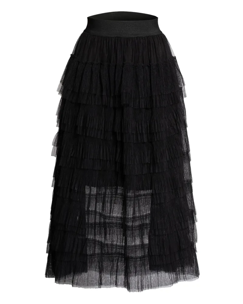 Maje Tüllrock Mit Volants schwarz Schwarz