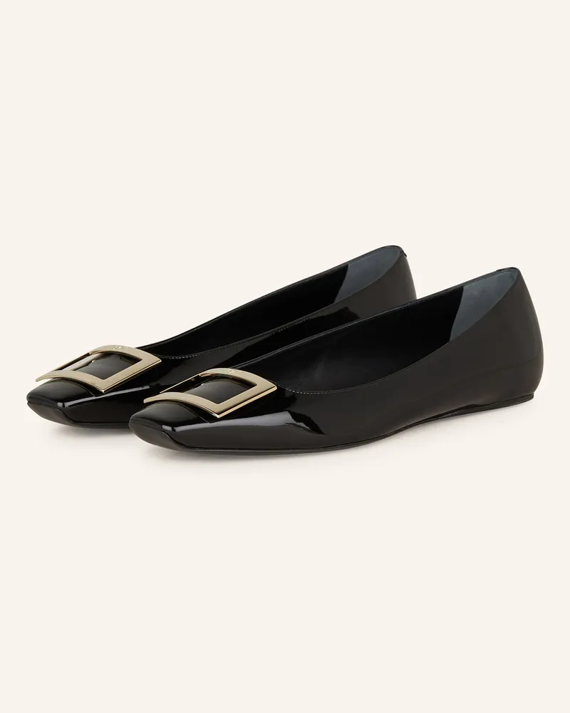 Roger Vivier Lackballerinas Trompette schwarz Schwarz