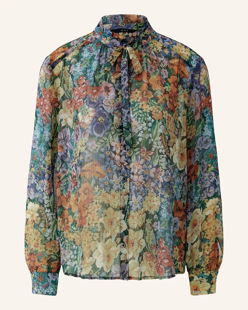 Oui  Bluse Mit Abnehmbarer Schluppe Und Rüschen gelb Dunkelorange