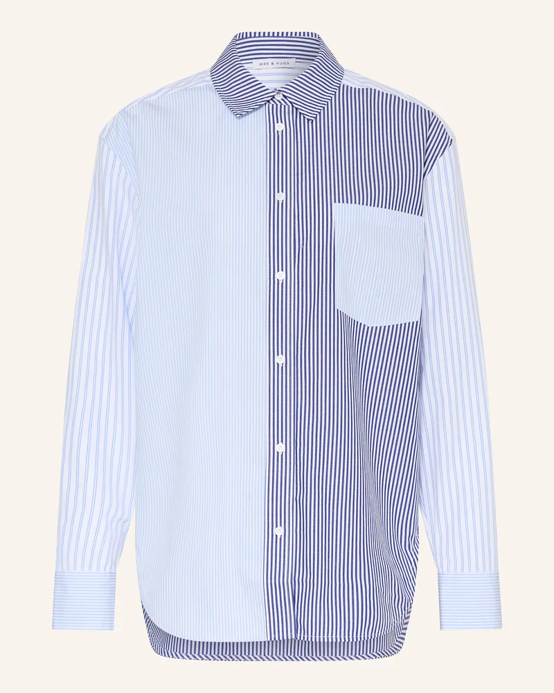 Mrs & HUGS Hemdbluse blau Weiss