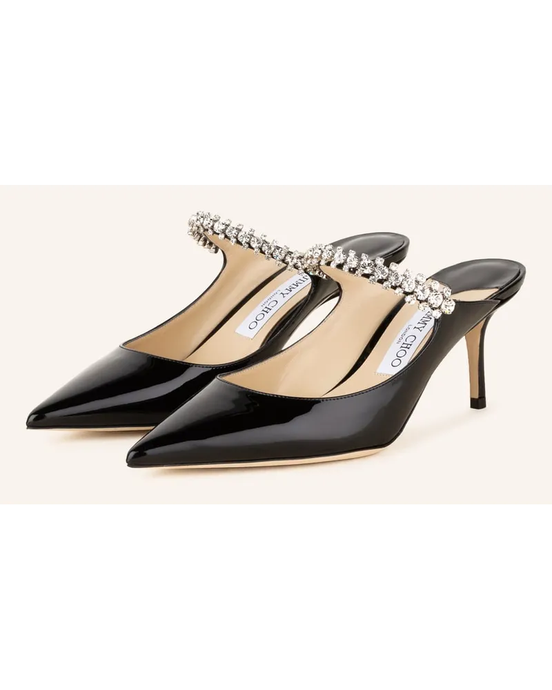 Jimmy Choo Mules BING 65 mit Schmucksteinen - SCHWARZ Schwarz