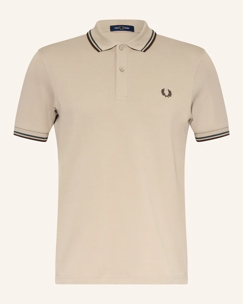 Fred Perry Piqué-Poloshirt Hellbraun