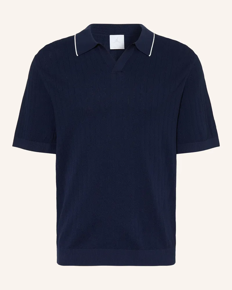 Jordan Strick-Poloshirt Loose Fit blau Dunkelblau