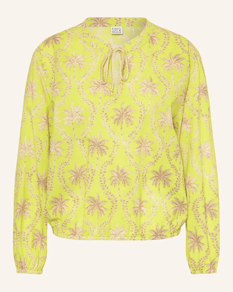 Emily van den Bergh Blusenshirt Mit Glitzergarn gelb Neongrün