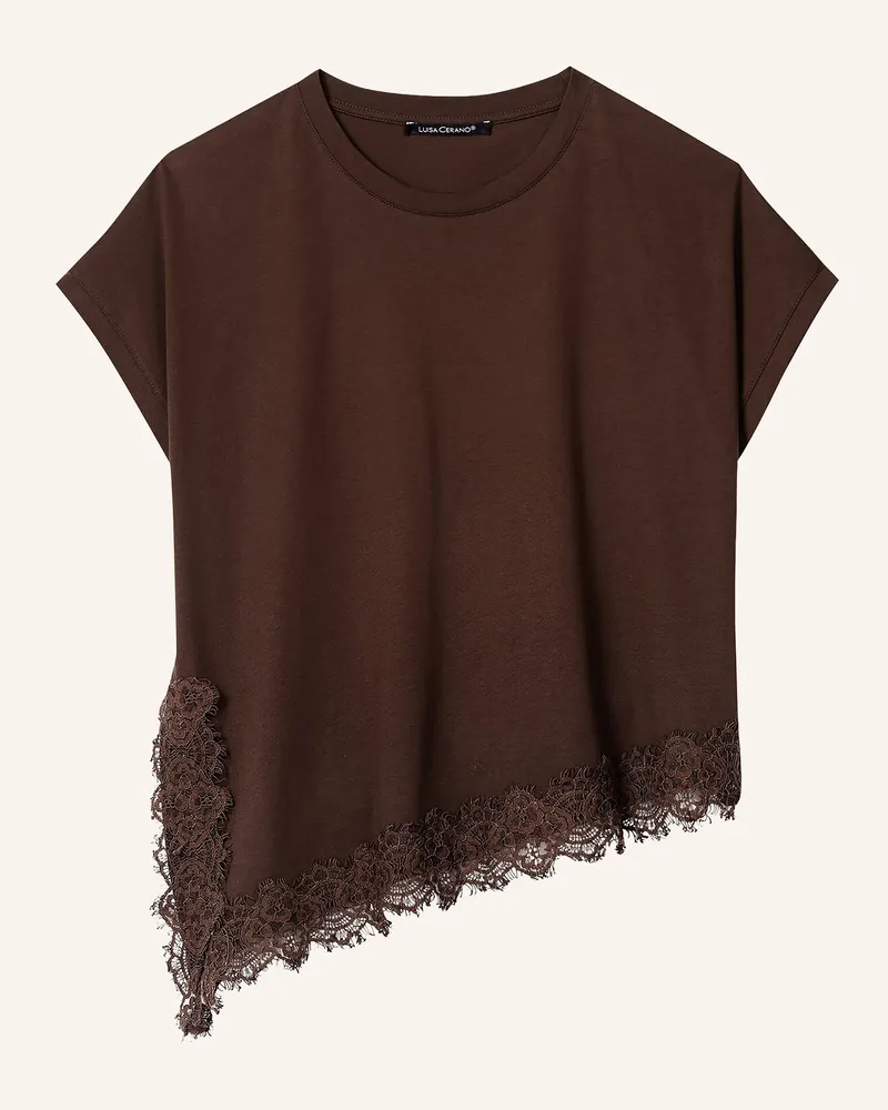 Luisa Cerano T-Shirt Mit Spitze braun Dunkelbraun