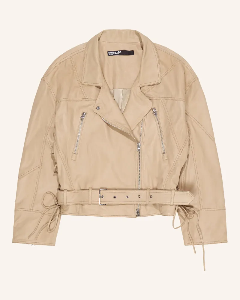 BIMBA Y LOLA Lederjacke Grau