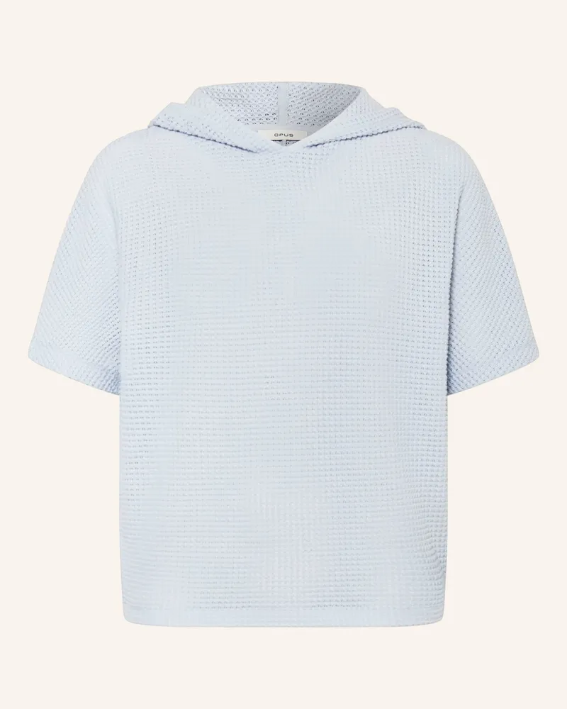 OPUS Strick-Hoodie Gikaria blau Hellblau