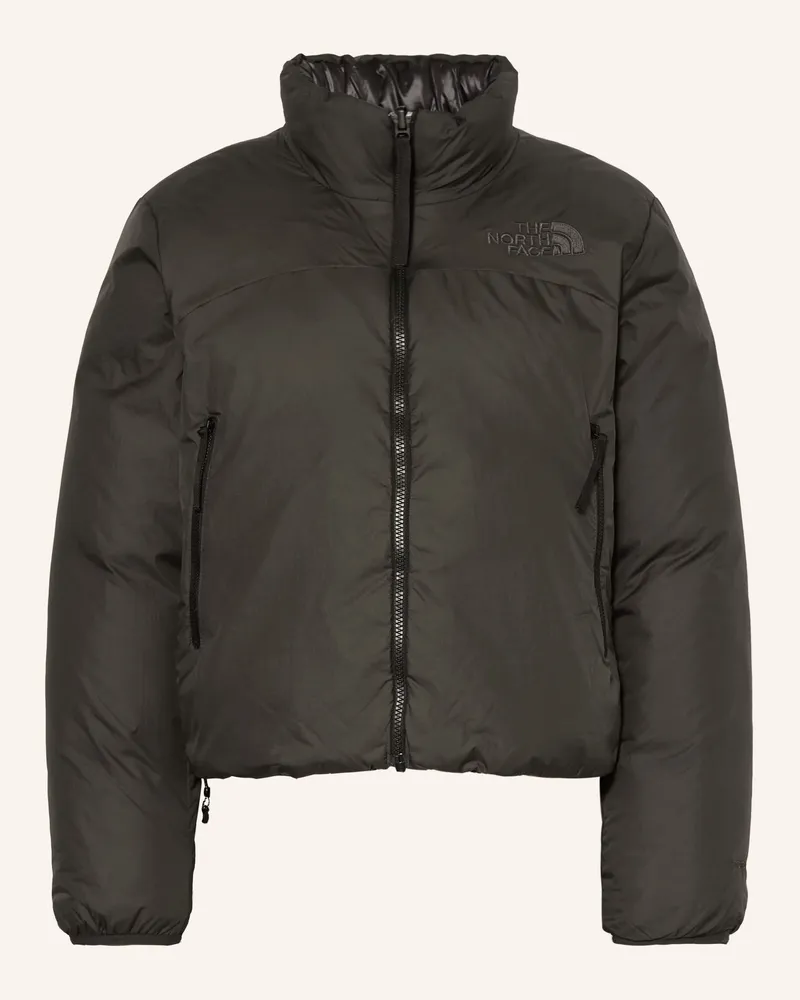 The North Face Daunenjacke Pertex Nuptse Zum Wenden braun Khaki