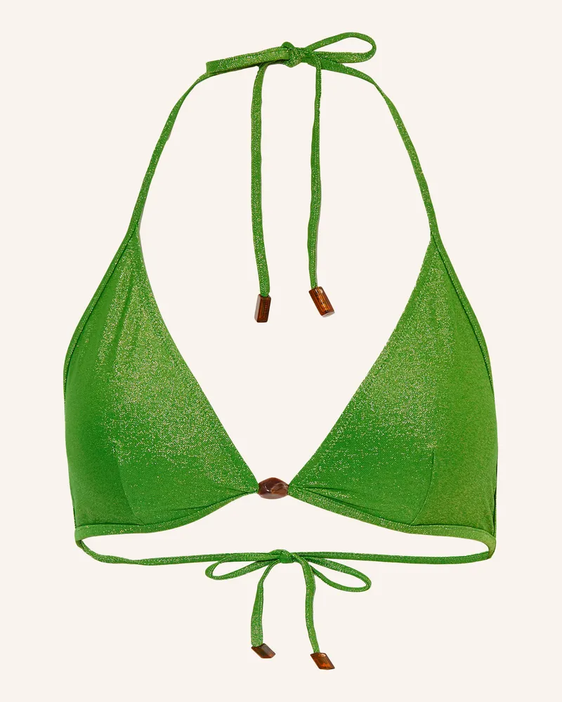 Vilebrequin Triangel-Bikini-Hose Flette Mit Glitzergarn Und Schmuckperlen gruen Hellgrün